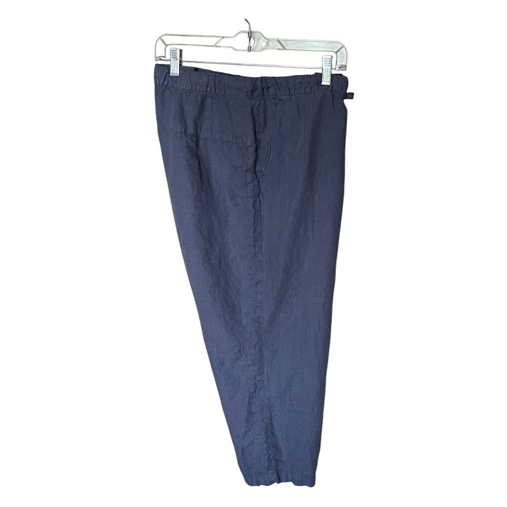 J. Jill Pure Jill Garment-Dyed Linen Cropped Drawstring Pants in Blue Size XLP